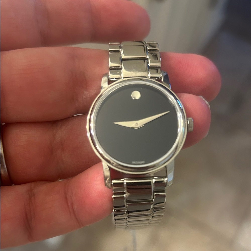 Movado Silver and Black Women's Watch